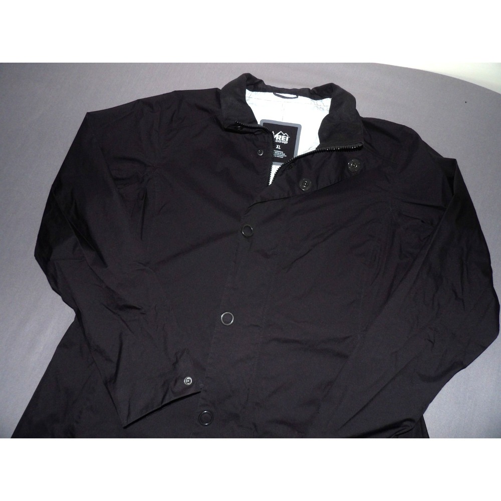 REI Black Zip-Up 100% Nylon PEAK 2.5L Hiking Rain Jacket Women's XL
